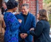 Sen. Tony Hwang discussing underage drinking and substance abuse prevention practices with CT Department of Education Commissioner Charlene Russell-Tucker and CT Department of Mental Health and Addiction Services Commission Nancy Navarretta 