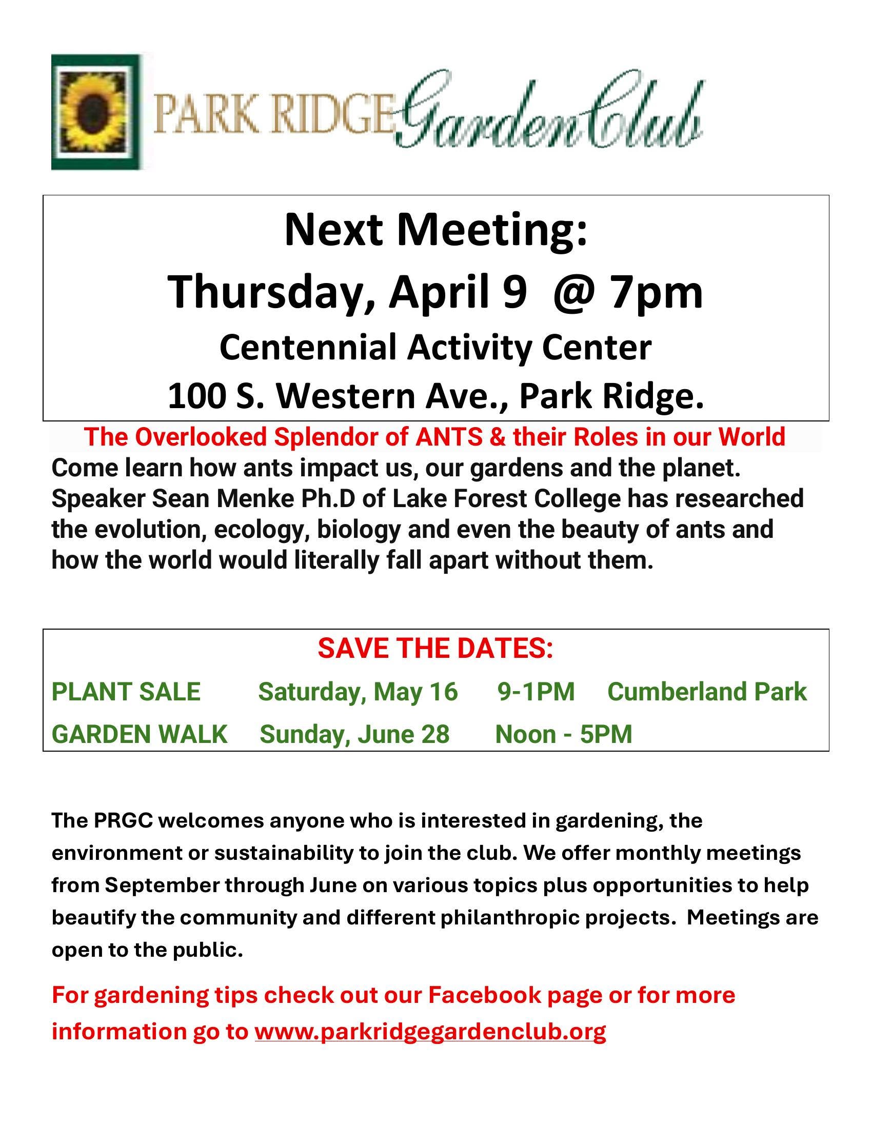 Park Ridge Garden Club Meeting