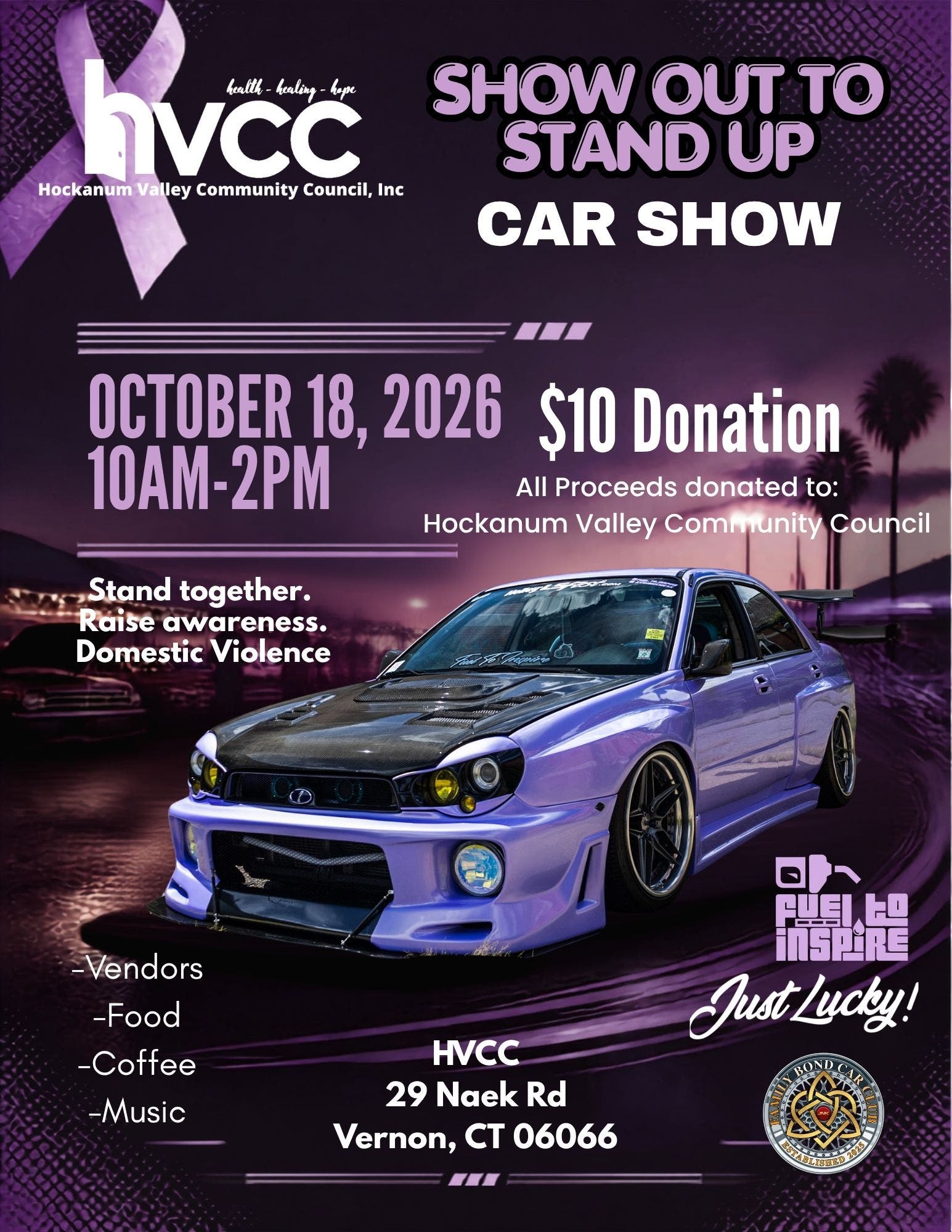Show out to Stand up Car Meet for Domestic Violence Awareness Month