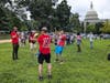 At the Interfaith Action, members of Jewish Voice for Peace and IfNotNow provide music for the protesters demanding an immediate ceasefire in Gaza. Washington, DC, July 30, 2024