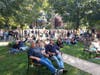 PorchFest-goers enjoying one of the many bands at South Wayne PorchFest