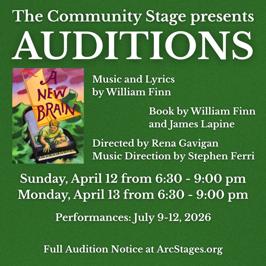 Apr 13 | AUDITIONS for A New Brain at Arc Stages | Pleasantville, NY Patch