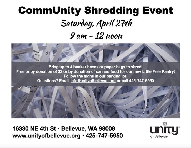 Apr 27 Community Shredding Event Bellevue, WA Patch
