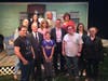 "Messiah on the Frigidaire" playwright John Culbertson (center) with the cast and crew at Electric City Playhouse after the Q&A November 17.