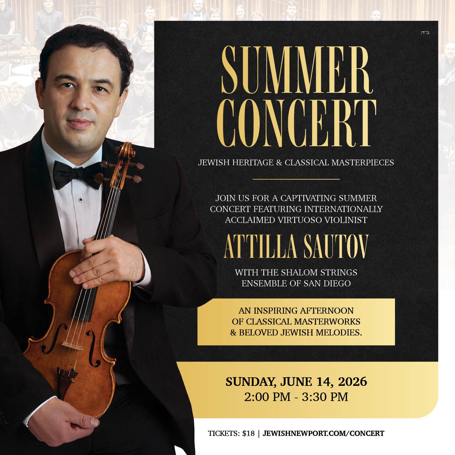 Join Us For A Concert Featuring Internationally Acclaimed Virtuoso Violinist Attilla Sautov