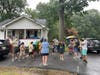 Hollie Cerame, volunteer at Aldersgate Crisis Room encouraging scouts of Pack 501