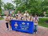 Group pic of scouts of Pack 501. Pictured from Left to Right are the graduating Cub Scouts of Pack 501, Beatrice Vozone, Lynnette Li, Julien Leung, Jack Drescher, Ayann Antia, Francisco Vozone, Zakir Mansuri with their leaders Vitor Silva and Farhad Antia