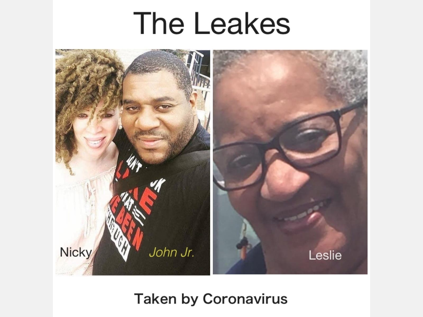 Three family members all die from Corona virus within weeks of each other. 