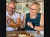 Commodore David Gibbs and wife, Paula Gibbs enjoying crabs for the first time at St. Michaels Crab and Steakhouse.