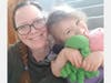 Dr. Jennifer (King) Murray with her daughter Arya performing comfort and cuddle tests.