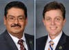 Beaumont Mayor Julio Martinez III, left, and Beaumont City Manager Todd Parton, right