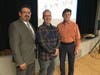 From left, Beaumont Mayor Julio Martinez, society president Sean Balingit and Beaumont City Manager Todd Parton.