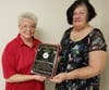 Cherry Festival Association's board member Vi Pena, left, with Heritage Award honoree Sue Burcham.