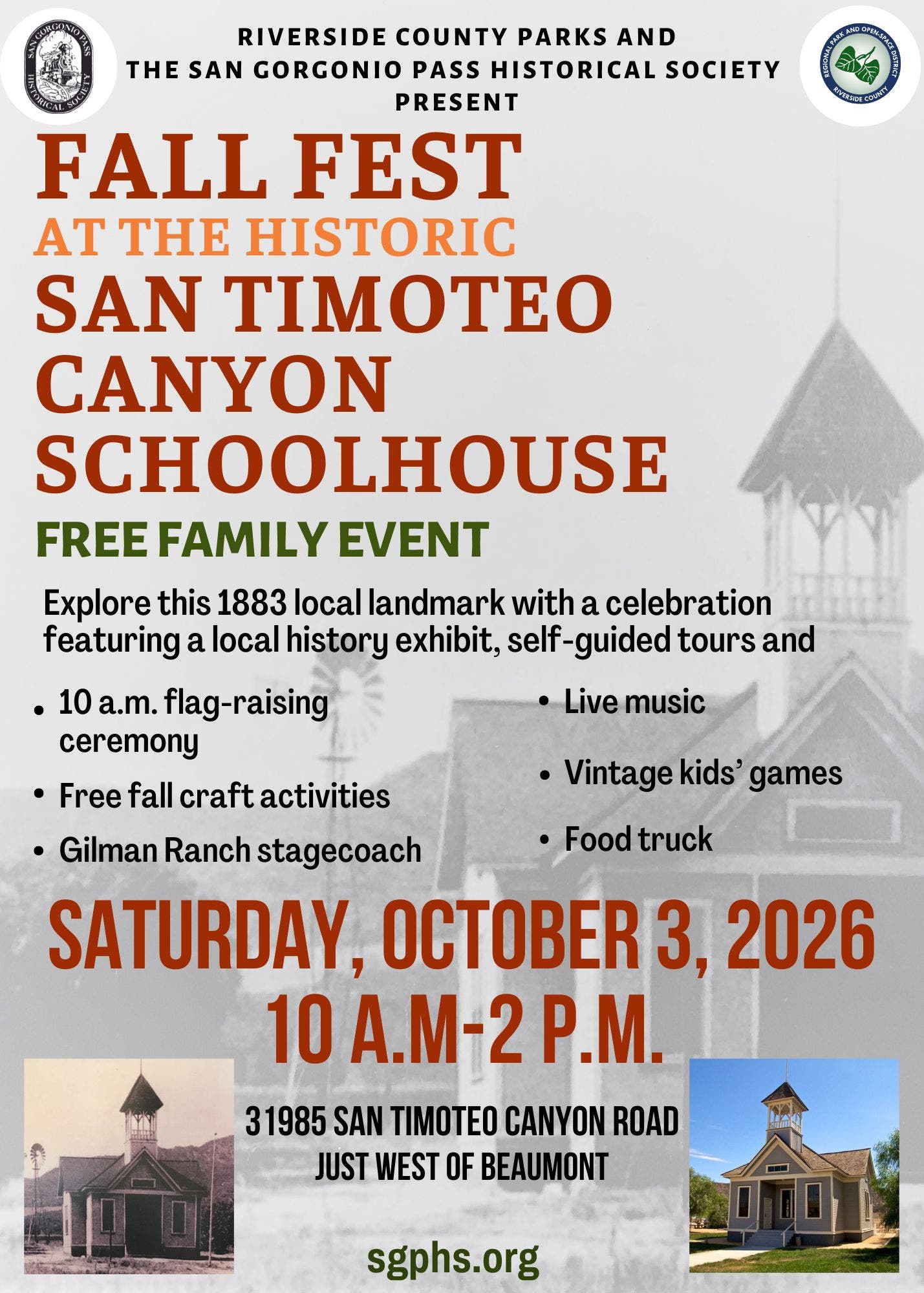Fall Fest at San Timoteo Canyon Schoolhouse