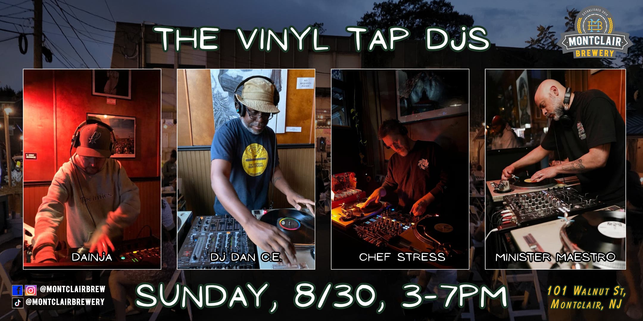 The Vinyl Tap DJs at Montclair Brewery