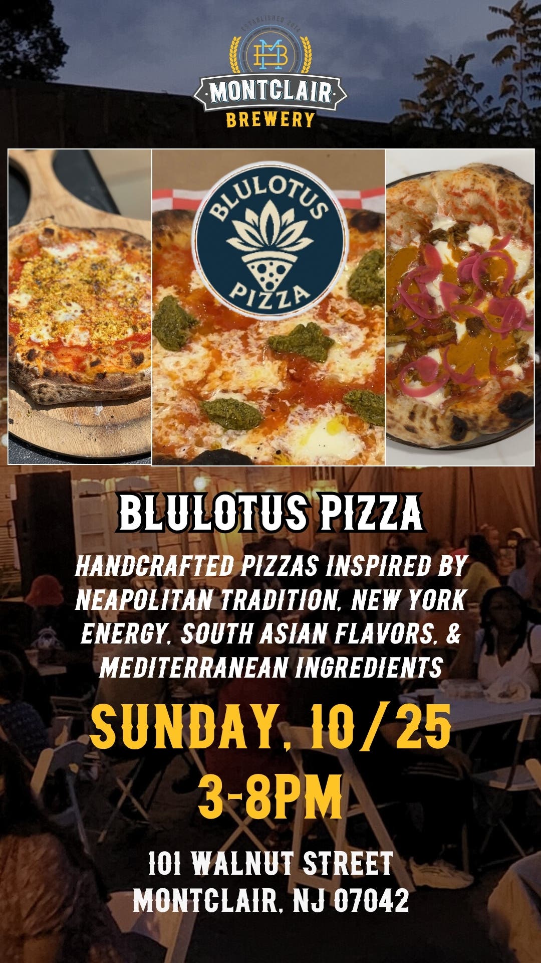 BluLotus Pizza at Montclair Brewery