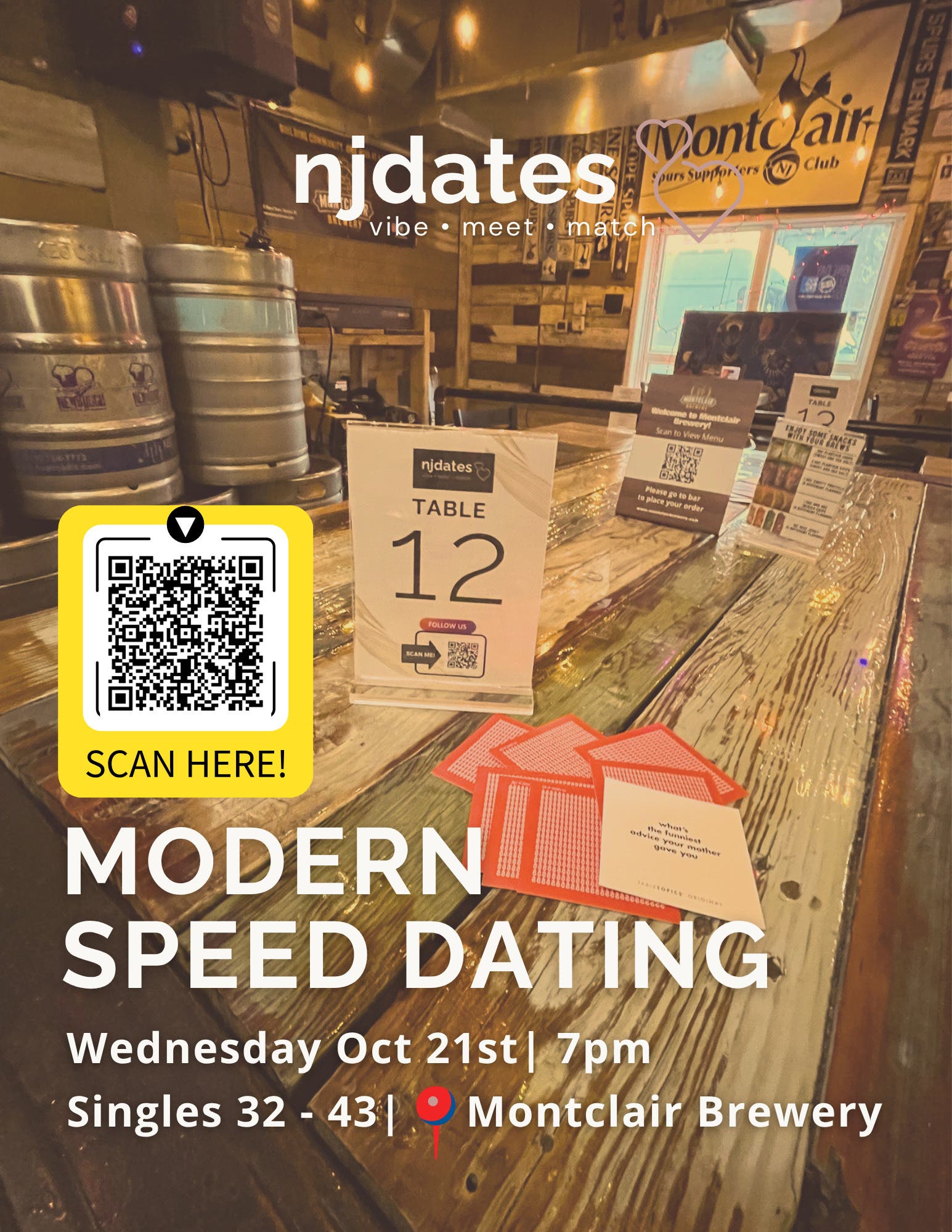NJ Dates Speed Dating Event: Singles 32-43 at Montclair Brewery