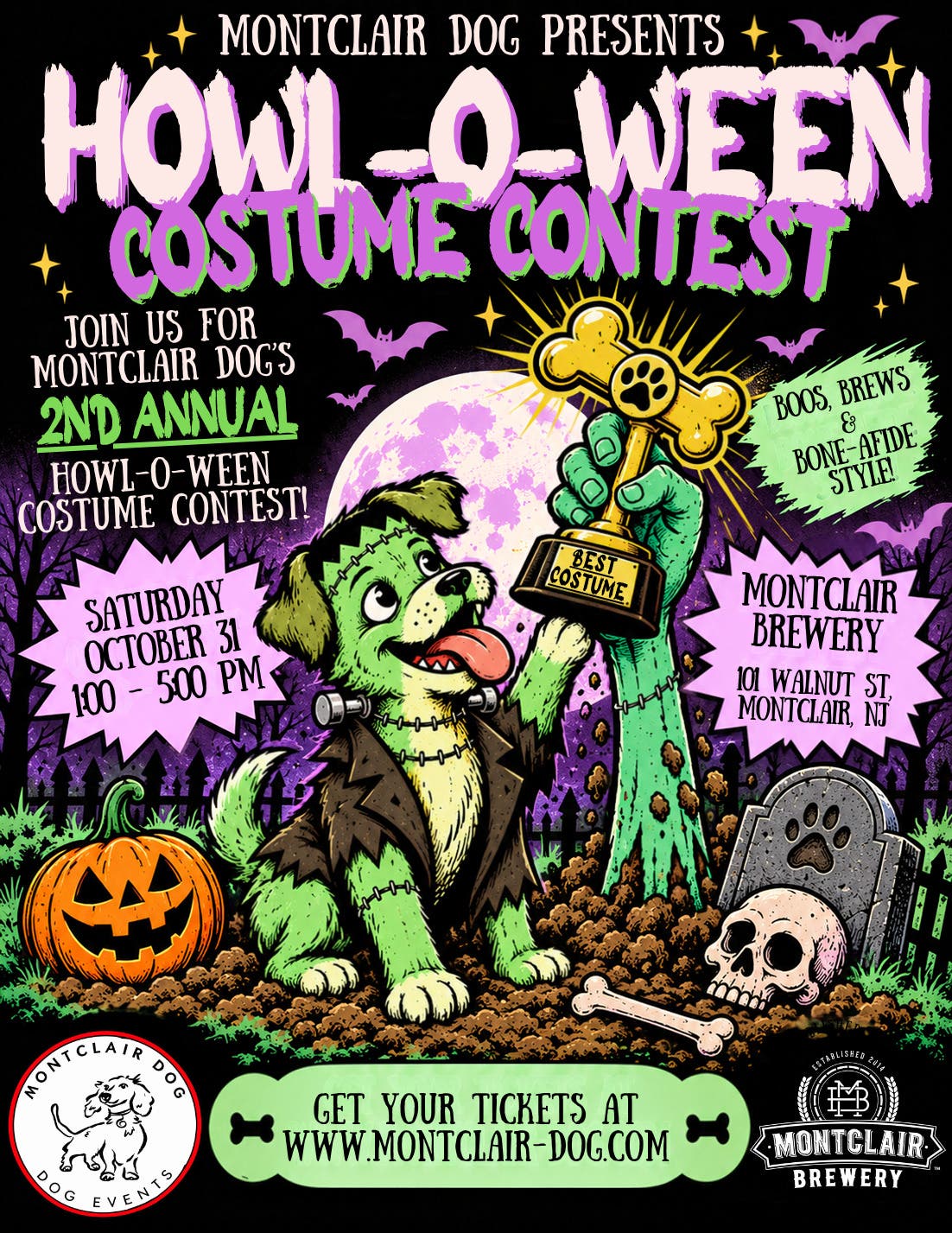 2nd annual Howl-O-Ween Dog Costume Contest with Montclair Dog at Montclair Brewery