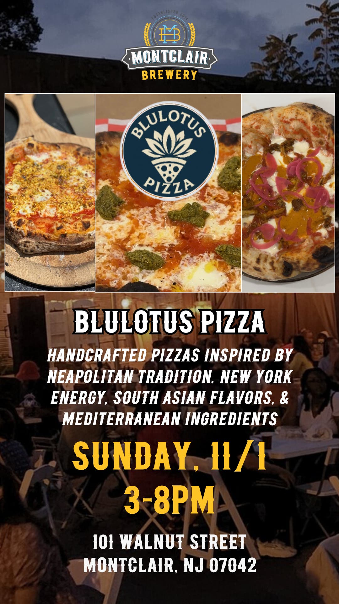 BluLotus Pizza at Montclair Brewery
