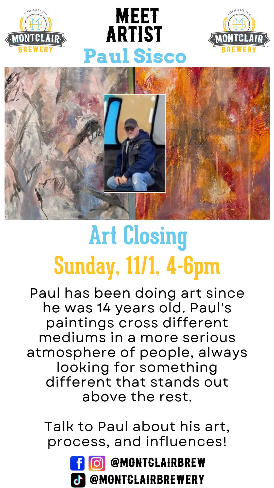 Art Closing: Paul Sisco at Montclair Brewery