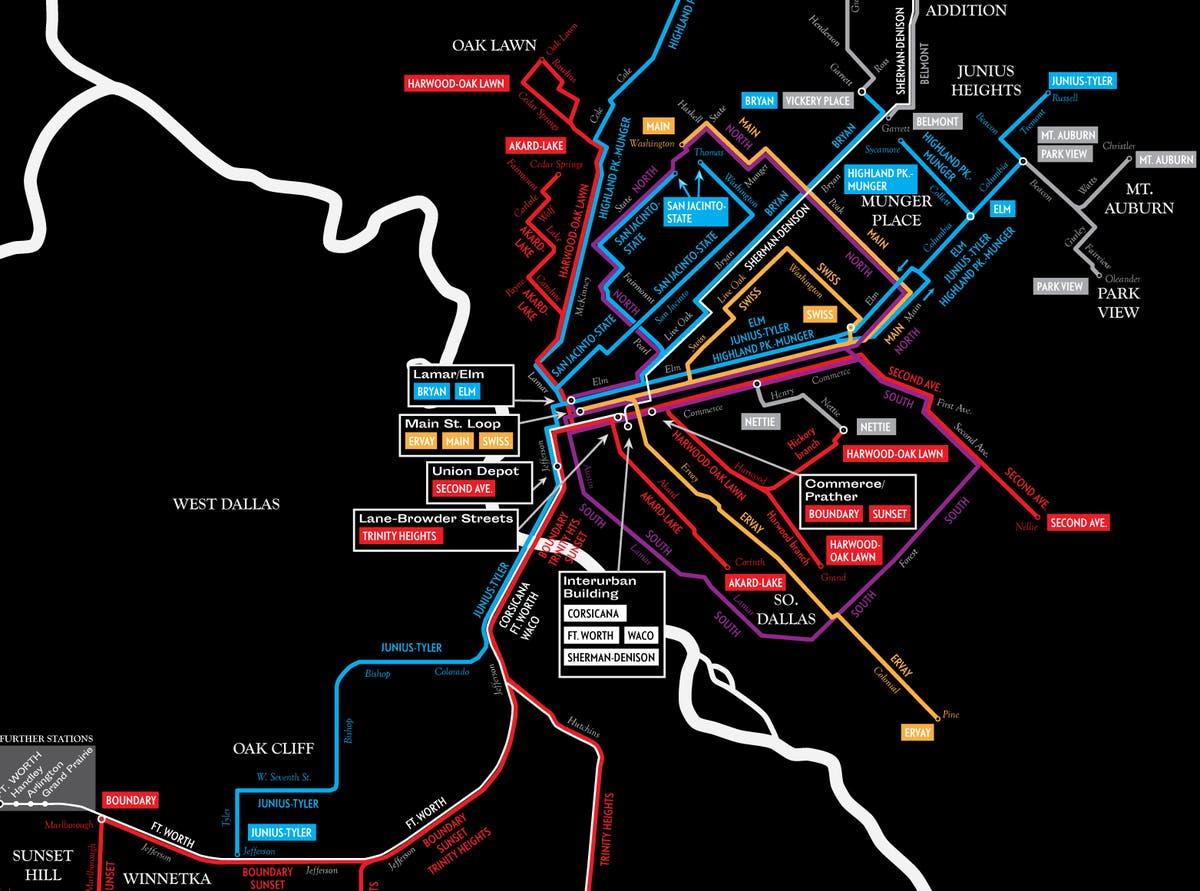 "In 1919 you could take light rail trains to Fort Worth, Corsicana and Waco," artist Jake Berman said.