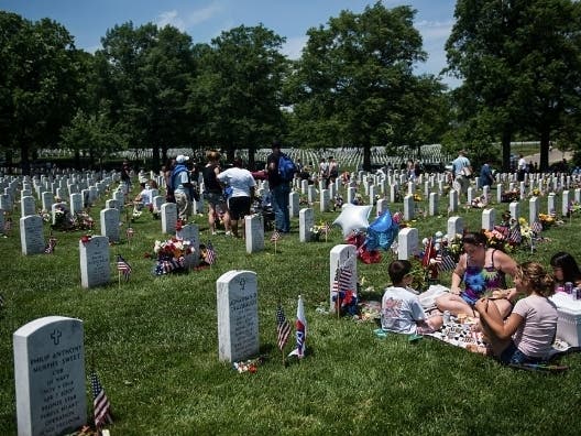  Laying wreaths on the graves of fallen soldiers, shown here at Arlington National  Cemetery, is a revered Memorial Day 
