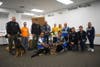 Amazon’s Jeff Messenger (2nd from left) and employees hosted the Will County Sheriff’s Office K-9 unit for a tour.