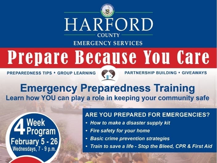 Harford's Free Emergency Preparedness Training Starts Feb. 5 Bel Air