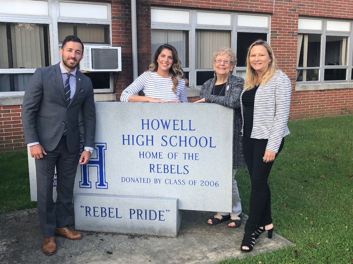 Tom Russo President of the Howell Republican Club, Stacey Gregorakis, Howell High School teacher, Sharon Steinhorn, President of the League of Women Voters of Western Monmouth and Kristal Diaz President of the Howell Democratic Club. 