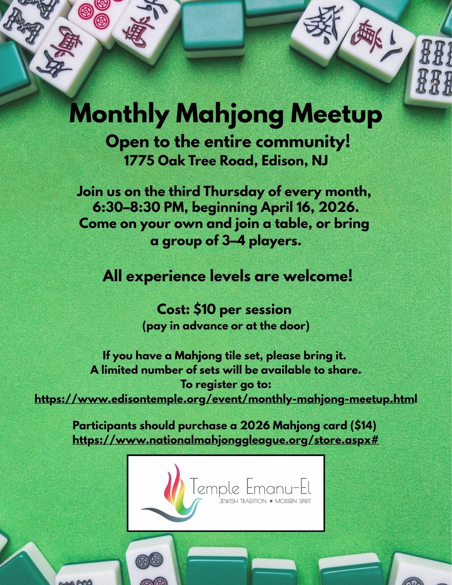 Monthly Mahjong Meetup