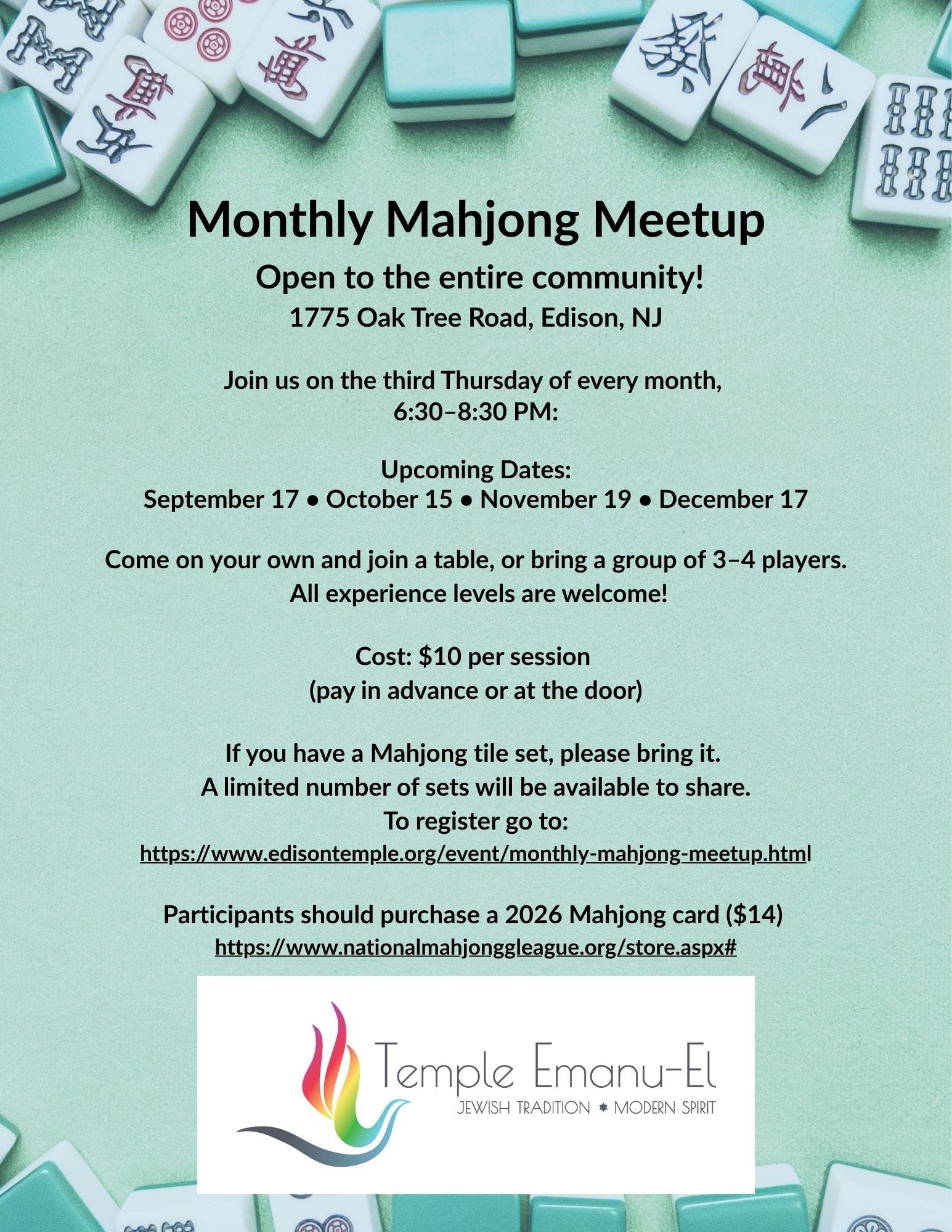 Monthly Mahjong Meetup