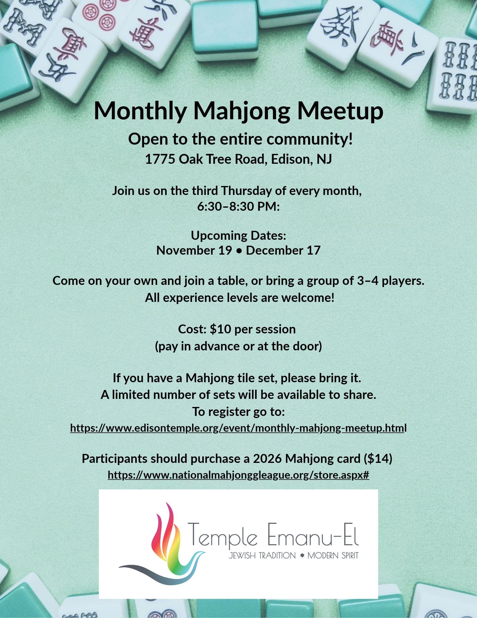 Monthly Mahjong Meetup