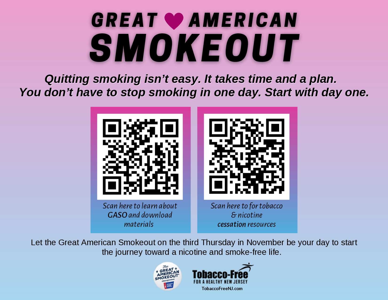 The Great American Smokeout Is Nov. 19th: Go Nicotine-free for One Day to Start!