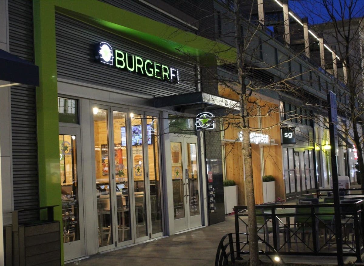 Popular fast-casual burger chain BurgerFi is opening its doors at Pike & Rose on Monday, April 8.
