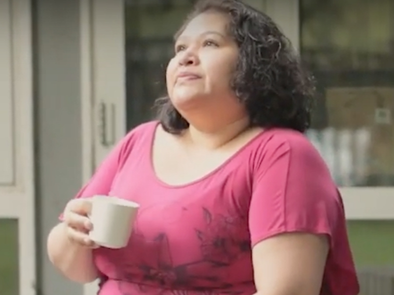 Rosa Gutierrez Lopez, an undocumented immigrant El Salvador, lives inside a Bethesda church to avoid deportation.