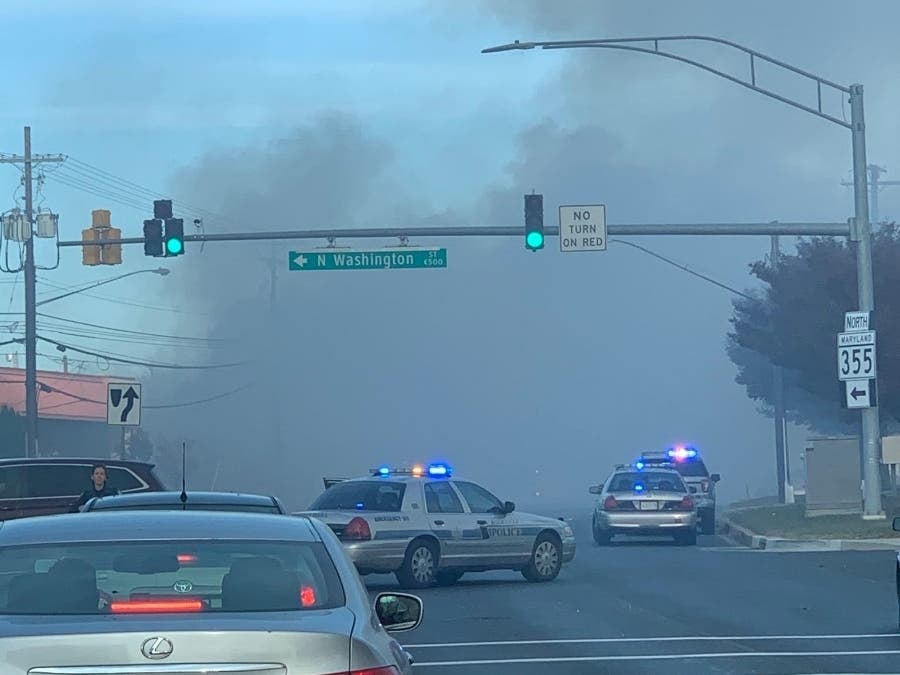 A two-alarm gas station fire in Rockville has been contained, officials said. The fire had shut down a portion of Rockville Pike.