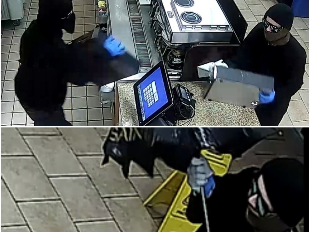 Police need the public's help finding two men they say robbed a Silver Spring Dunkin' Donuts and threatened an employee with a screwdriver.