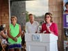 Girl Scouts of the Jersey Shore Board Chairwoman Frances Keane speaks at the Girl Scout Golf Classic. Behind her are the event co-chairs, Nina Anuario, OceanFirst Bank, and Victoria Magliacane, Investors Bank.