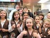 Girl Scouts give a thumbs up to Chef David Burke's dessert that will be featured at TopCookie, a culinary competition on Feb. 6.