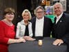 Girl Scouts Eileen Higgins with event judges Carol Stillwell, Chef David Burke, and emcee Steve Bidgood.