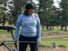 Girl Scout supporter Alice DiFiglia contemplates her next swing at the Girl Scout Golf Classic on Oct. 6 at Rumson Country Club.