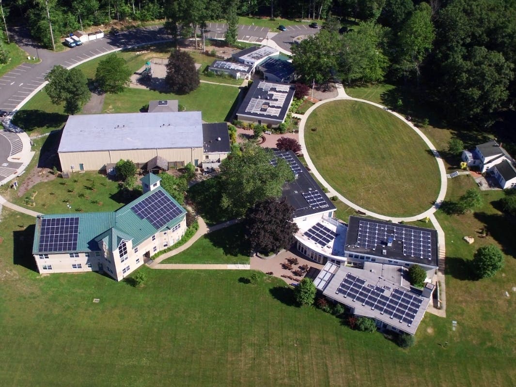 Solar panels have been installed on five of the school's seven buildings.