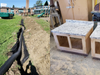 left: a drainage project the crew worked on at JFK // right: sinks in progress
