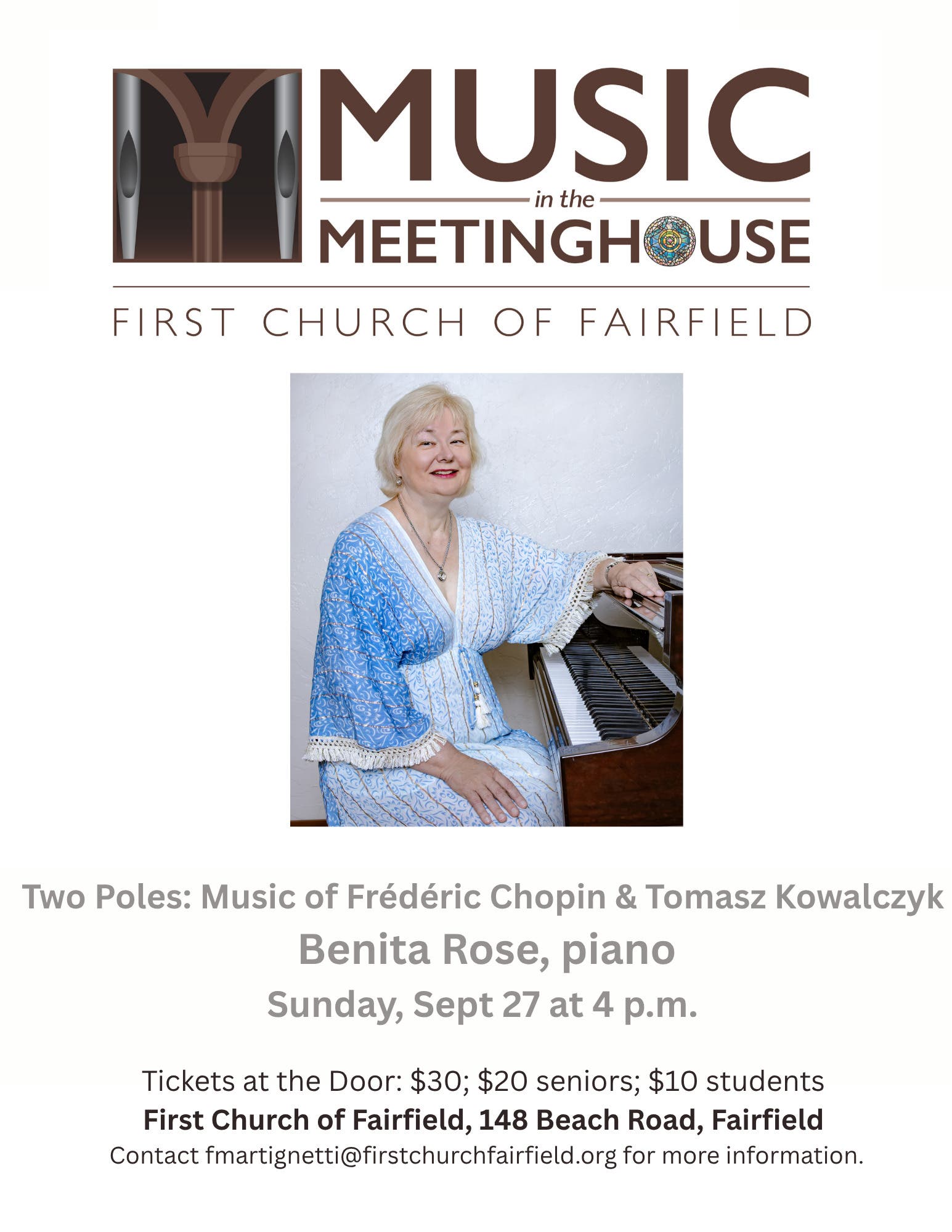 Music in the Meetinghouse Presents Concert Pianist Benita Rose