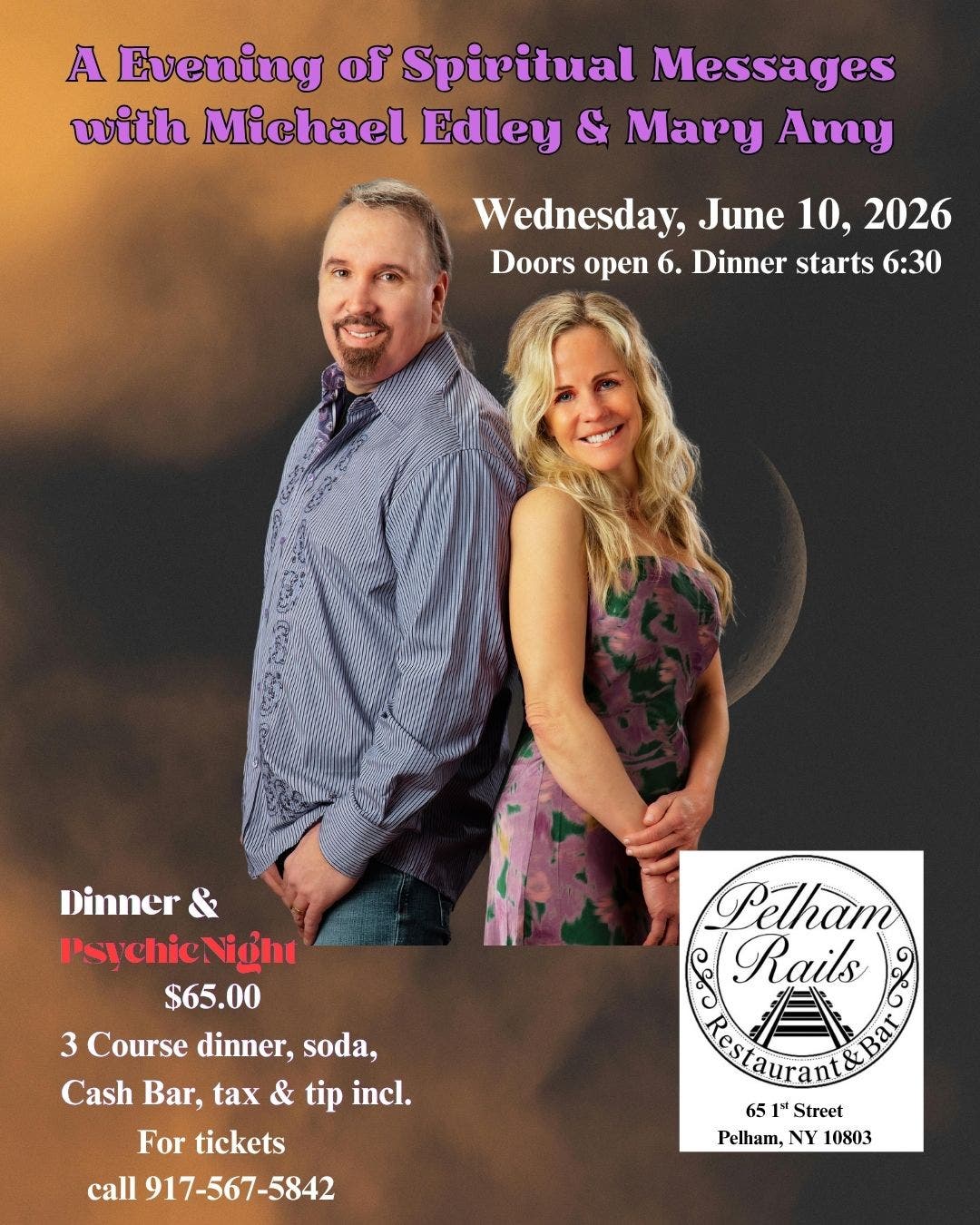 A Evening of Spiritual Messages and Dinner with Mary Amy and Michael Edley