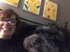 First Grade teacher Laura Klotz and her dog Olive kept in touch with her students. 