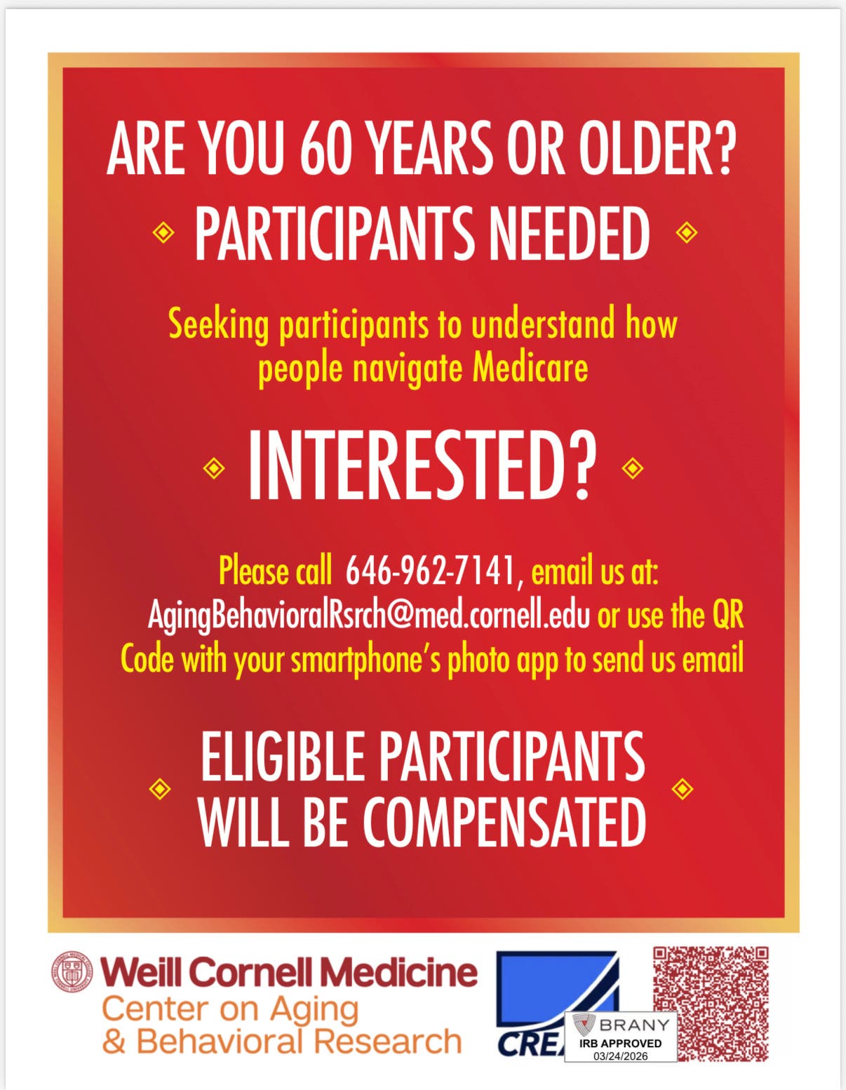 60 years or older? Opinions needed in a paid study about Medicare.