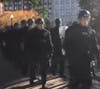 Boston PD in riot gear.  Also, present was a contingent from Quincy PD.