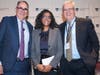 Left to right, Political Strategist David Axelrod, NPR host Meghna Chakrabarti, and William James College President Nick Covino