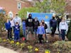 Regina, Alie, Mark and John Betz; Erica Visokey; Tom, Erin, Vivian and Lillian Kanter; and Liz, Kyle Keogh and Daley Keogh performed spring clean up and brightened the entrance of the non-profit Inspirica in Stamford.
